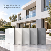 Panneau composite en aluminium brillant 4 mm 1220x2440 mm, revêtement FEVE, blanc nacré, panneau ACM pour façades de bâtiments commerciaux