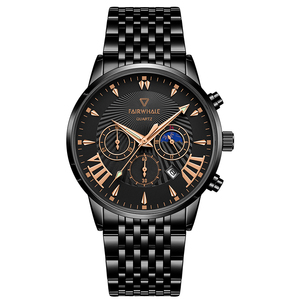 <span class=keywords><strong>Nouvelle</strong></span> montre-bracelet en acier inoxydable <span class=keywords><strong>de</strong></span> bonne qualité pour hommes, montre à phase lunaire avec <span class=keywords><strong>calendrier</strong></span>, montres à quartz pour affaires - Product Image 1