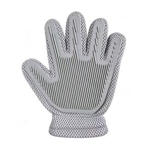 Gants en silicone gris pour l'élimination des poils d'animaux, maille respirante, surface incurvée, pour le toilettage, le massage et le bain des chats et des chiens - Product Image 1
