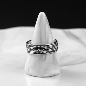 Vintage Cuff Bracelet and Ring Custom Stainless Steel Adjustable Custom Personalized <b>Bangle</b> for <b>Men</b> Jewelry Set - Product Image 4