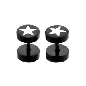 Pendientes de Estrella Negra de 8mm, Estilo Punk Hip Hop, para Hombre y Mujer, Listos para Enviar, Simulación de Piercing - Product Image 1