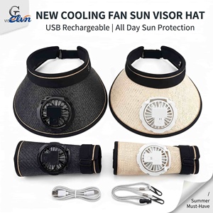 Casquette de sport <span class=keywords><strong>d</strong></span>'extérieur unisexe avec ventilateur intégré, protection solaire <span class=keywords><strong>d</strong></span>'été, 3 vitesses, réglable, légère et polyvalente - Product Image 3