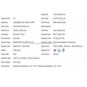 Écran LCD nouvelle expédition rapide TM070JDHG32-00 TM070JDHG34-00 TM070JFHG30 TM070JFSP01 - Product Image 6
