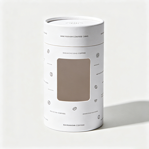 Tube cylindrique en papier kraft en gros avec fenêtre transparente, boîte ronde personnalisée imprimée pour l'emballage de grains de café - Product Image 5