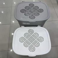 Panier de rangement pliable en plastique PE à grandes roues, moderne et durable, pour outils de salle de bain, vêtements et linge