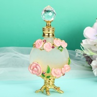 Botol Parfum Logam Pohon Bunga Mawar Paten Arab Dubai 15Ml 18Ml Minyak Esensial Isi Ulang Botol Attar Wadah #15310
