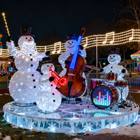 Ornement de Noël illuminé WH Brand 2026 en forme de bonhomme de neige, décorations de Noël extérieures en fer forgé imperméables, accessoires de fête, fabriqué en Chine
