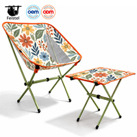 Ensemble table et chaise de camping pliantes légères avec motif imprimé sur toute la surface, mobilier de pique-nique extérieur, vente en gros OEM