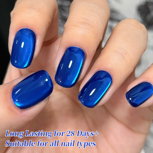 BORN PRETTY Gel UV Magnétique Effet Œil de Chat en Verre, Sans HEMA, Translucide Bleu Saphir, Couleur Gel Polish Effet Œil de Chat, Marque Privée - Product Image 5