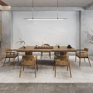 Conjunto de mesa e cadeira de chá em madeira maciça estilo escritório em tamanho real e sala de estar inspirada em Zen mesa de centro moderna chinesa para escritório doméstico