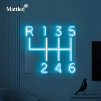 Lumière murale LED de levier de vitesses, enseigne néon de boîte de vitesses de voiture, néons personnalisés pour garage, atelier de réparation automobile, décoration de man cave