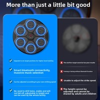 Cible de boxe électronique intelligente musicale murale réglable en hauteur pour entraînement de réaction à domicile pour enfants/adultes