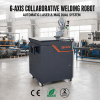 Mesin Las Laser Serat 2000W Portabel dengan Lengan Robot dan Dua Kepala untuk Fabrikasi Logam Aluminium, Baja, dan Baja Tahan Karat