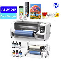 Imprimante automatique d'autocollants DTF à encre UV HUAYIN A3 avec laminateur en acier inoxydable pour utilisation sur verre et en rouleau