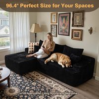 Kostenloser Versand Kleines Apartment Ohne-Knochen-Sofa Modernes Wohnzimmer-Sofa-Set Möbel Komprimiertes L-förmiges Ecksofa aus Stoff