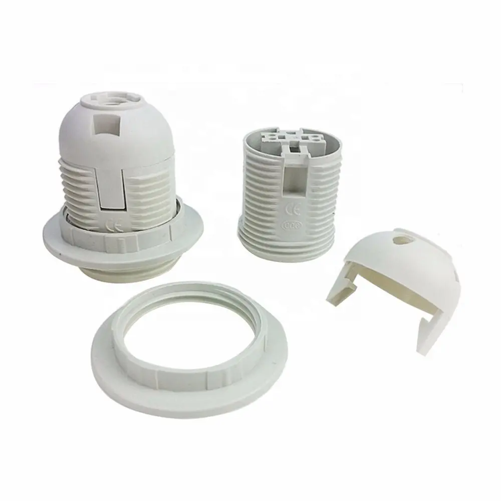 CE VDE UL White Black E27/E26 M10 Plastic Socket Lamp Accessories Light Holder Flame Retardant Screw Lamp