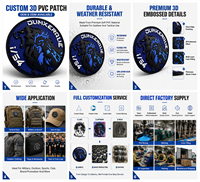 Patch PVC 3D personnalisé en relief, badge en caoutchouc souple, imperméable et durable pour équipement tactique, vêtements d'extérieur, sacs et chapeaux