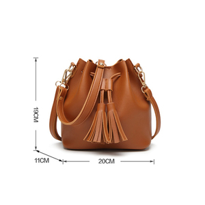 Wholesale Leather <strong>Black</strong> Top Fashion Trendy Brand <strong>Mini</strong> Lady Drawstring Bucket <strong>Bag</strong> - Product Image 4