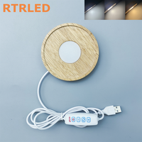 Base de lampe 3D en bois avec diffuseur RGBW CCT, lumière blanche réglable, base LED en bois DIY pour lampe de nuit imprimée en 3D Bambu Lab, lampe de table