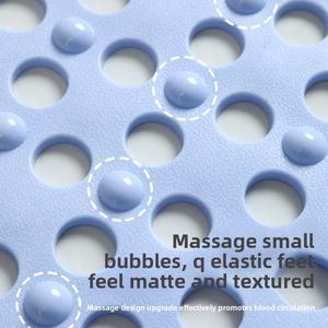 Alfombrilla de Baño Cuadrada Antideslizante con Orificios de Drenaje y Ventosas Antideslizantes para Hoteles, Hogares y Duchas, Tapete de Masaje para Pies - Product Image 3