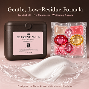 Capsules de lessive écologiques biodégradables à double couche de film PVA soluble dans l'eau, parfum rose, 8 en 1 - Product Image 6
