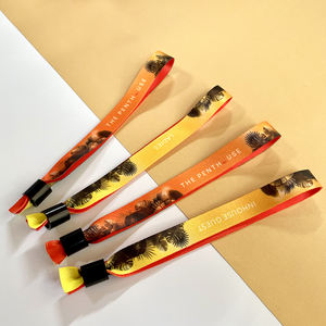 Pulsera con cierre de plástico de un solo uso/pulsera de festival de tela/pulsera tejida de poliéster para eventos pulsera de pareja <span class=keywords><strong>totwoo</strong></span> - Product Image 3