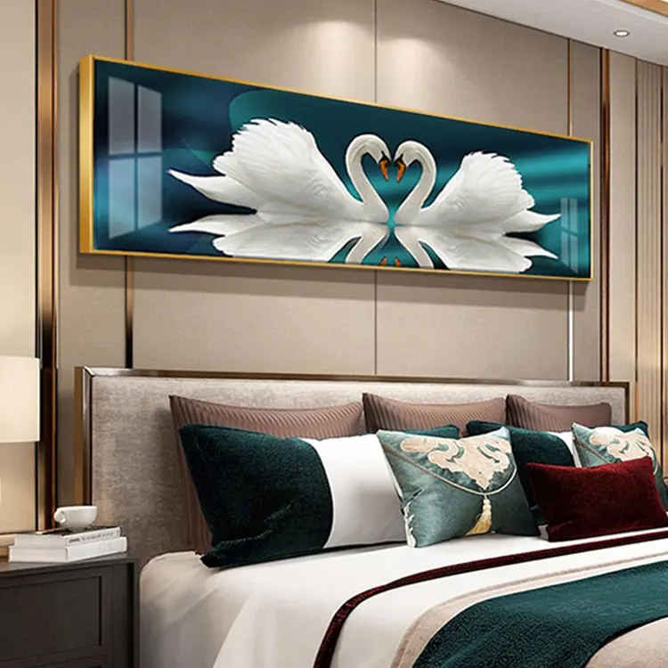 部屋の寝室のベッドサイドの装飾5dダイヤモンドクリスタル磁器壁フレーム画像家の装飾