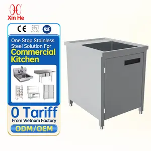 Restaurant Mobile Stainless Steel 304 Small Kitchen Storage Cabinets Complete Sets With Sink