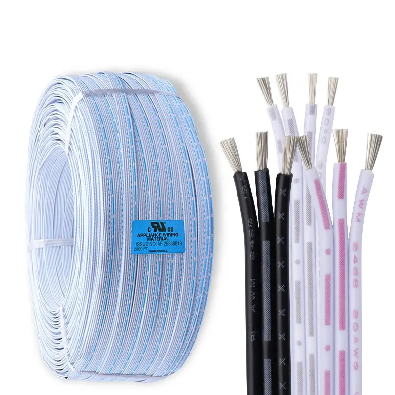 Fabriek Productie Awm Ul 2468 20/22/24/26awg 80c 300V Pvc Isolatie Draad Platte Lint Kabel Voor Ledstrip