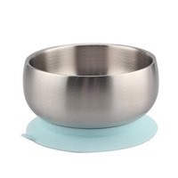 Bols pour bébés en acier inoxydable avec succion, bol SUS304 2 en 1 pour tout-petits et bol amovible en silicone pour enfants