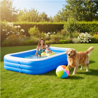 Aufblasbarer Swimmingpool für Erwachsene, Kinder und Familien, Großer Outdoor-Garten-Indoor-Pool, Oberirdischer PVC-Kunststoff Faltbarer Tragbarer Pool