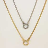 Collier tendance en acier inoxydable plaqué or 14 carats, chaîne serpent simple, bijoux de mode pour femme, cadeau personnalisable, vente en gros