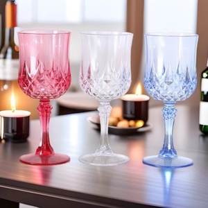 Verres à vin vintage en plastique, verres à boire incassables, verrerie de mariage, gobelets à eau en cristal, flûtes à champagne vintage - Product Image 6