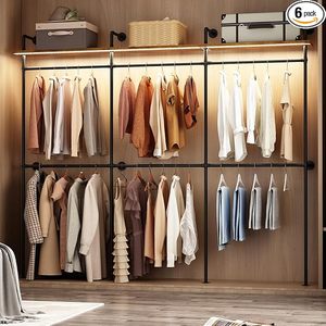 Industrial Pipe Clothes Racks with Shelves <strong>Wall</strong> Mounted Heavy Duty Industrial Pipe <strong>Shelving</strong> - Product Image 1