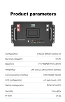 Kit de Batería de Litio Ferrofosfato JKESS 51.2V 15kWh 280AH con BMS de Balance Activo, Caja Apilable 6U para Almacenamiento Solar, UE