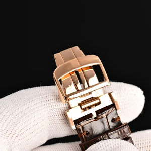 Reloj de pulsera para caballero, edición limitada opulenta, de excelente calidad, con calendario lunar celestial, caja ultrafina en oro rosa y correa de cuero. - Product Image 4