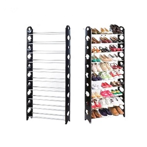 10 20 30 40 paia 50 scarpiera piccola a 10 strati fai da te pieghevole a buon mercato plastica e ferro tubo impilabile portaoggetti organizzatore scarpiera - Product Image 1