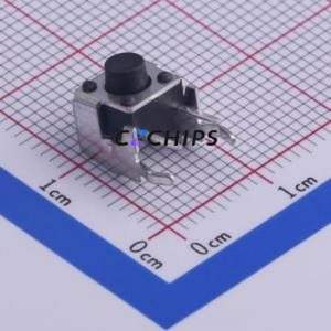 TS-1002N-05526 Tactile Switch Through hole,6x7.5mm Switch Single Pole Single Throw Round Button Right Angle Insert 7.5mm - Product Image 1