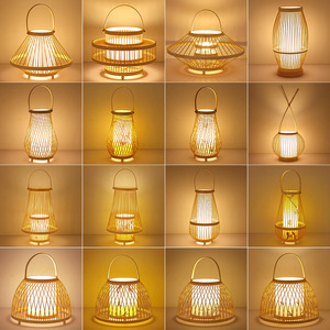 Bán Buôn Thủ Công Mây Tre Đèn Bàn Tự Nhiên Nhà Vườn Phòng Ngủ Trang Trí Châu Á Bàn Làm Bằng Tay Wicker Đèn Bàn - Product Image 4