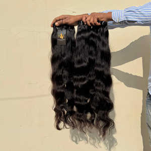 Vendedores de cabello rizado ondulado recto crudo sin procesar de La India, proveedor de cabello humano de visón crudo proveedores de cabello crudo sin procesar - Product Image 1