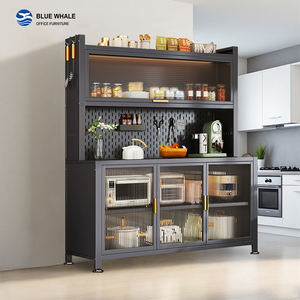 Mehr schicht iger Metall-Küchen regals chrank Multifunktion ale Haushalts geräte Lagers chrank Mikrowellen schrank Küchen-Side board - Product Image 1