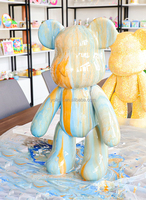 Kit de peinture fluide pour enfants : Ours Violent à peindre soi-même, Ours blancs créatifs faits à la main, 23 cm