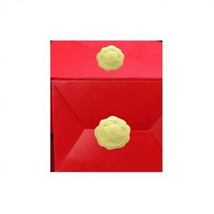 Autocollant de scellement pour emballage extérieur de boîte cadeau, personnalisé, avec estampage à chaud doré, logo couronne de cœur en relief convexe, adhésif - Product Image 2