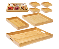 SINCERE Vente Chaude Rectangle Plateau De Service Alimentaire En Bois avec Poignée Plateau Multi-Usage Plateau De Service En Bambou Plateaux De Service Alimentaire