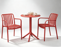 Chaises en plastique résistantes aux intempéries pour patio et jardin avec table, 3 pièces, mobilier de bistrot d'extérieur pour jardin, balcon
