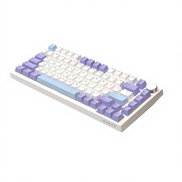 AJAZZ AK820 Programmable 75% Wired RGB Mechanical Keyboard 89-Key Hot-Swap PBT Keycaps Volume Knob Detachable Type-C Cable