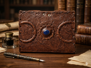 <b>Book</b> of Spells Leather Journal Deckle Edge Paper Grimoire Third Eye Vintage Leather Journal <b>Book</b> of <b>Shadows</b> - Product Image 3