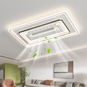 White Modern Ventilador De Techo Con Luz Living Room Dining Room Bladesless <strong>Fan</strong> With Light - Product Image 2