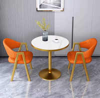 Petite table ronde pour la maison, table basse pour balcon, table de réception de bureau, table de négociation avec 2 chaises