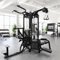Équipement de musculation professionnel tout-en-un, machine multi-stations 4 ou 8 postes avec fonctions de tirage vertical et de rameur bas